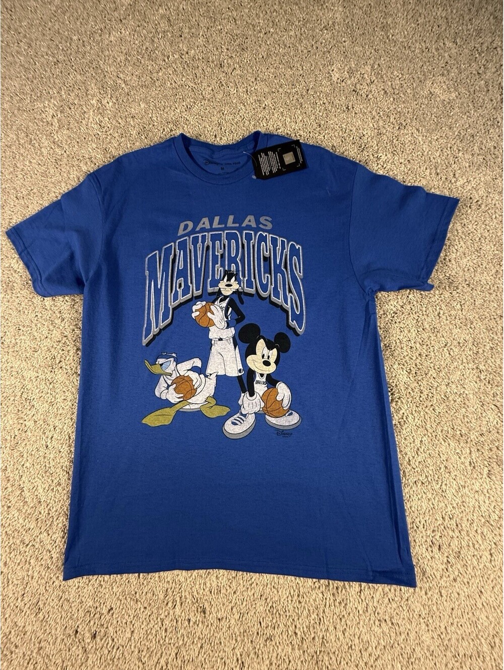 NWT Disney X Junk Food NBA Dallas Mavericks T Shirt Blue Size M Short Sleeve
